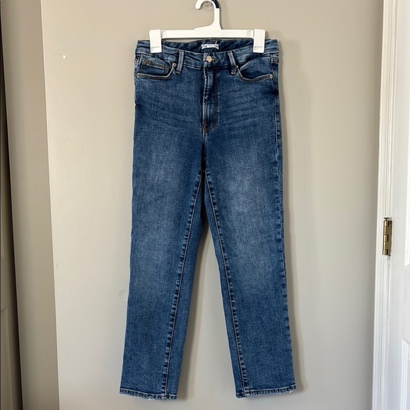 Good American Medium Wash Distressed Skinny Jeans - Size 6/28 - Picture 1 of 8